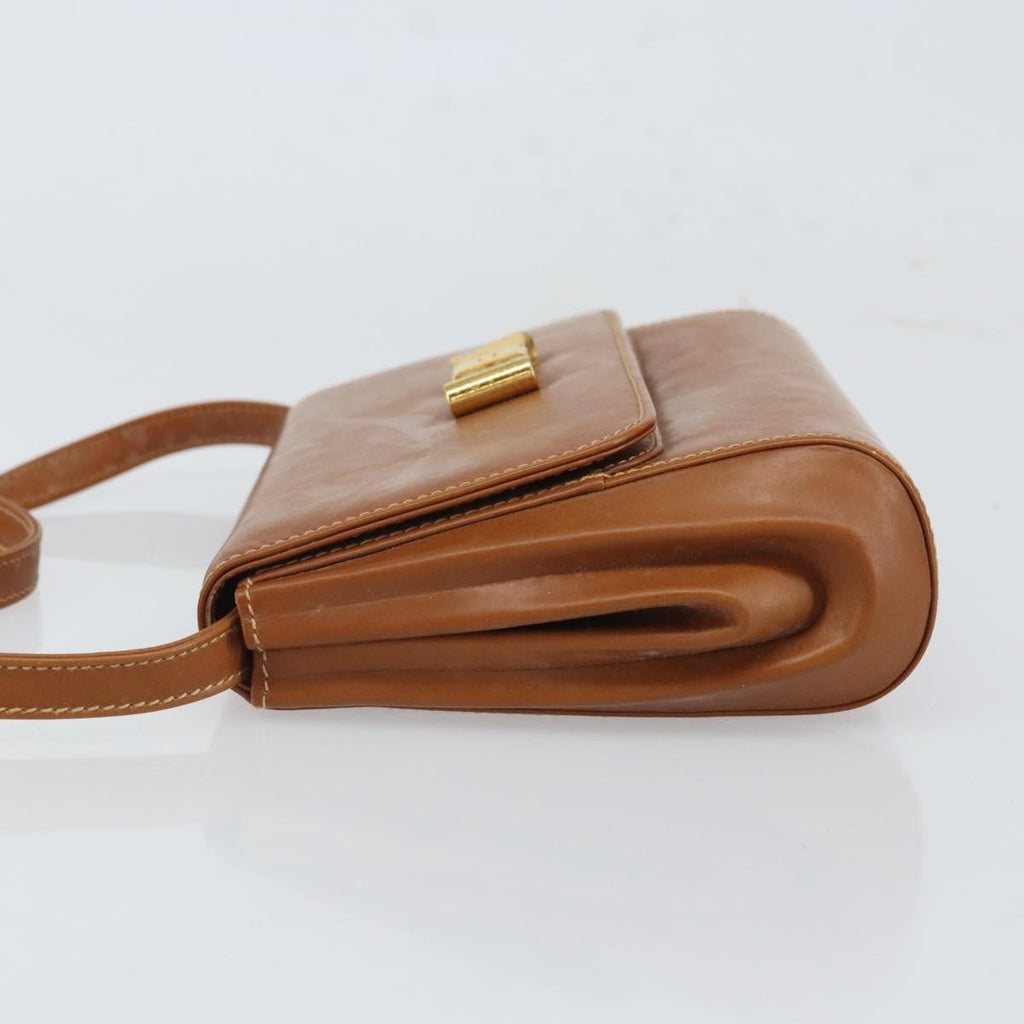 Gucci Vintage Shoulder Bag Leather Brown Leather Shoulder Bag Bag (Pre-Owned)