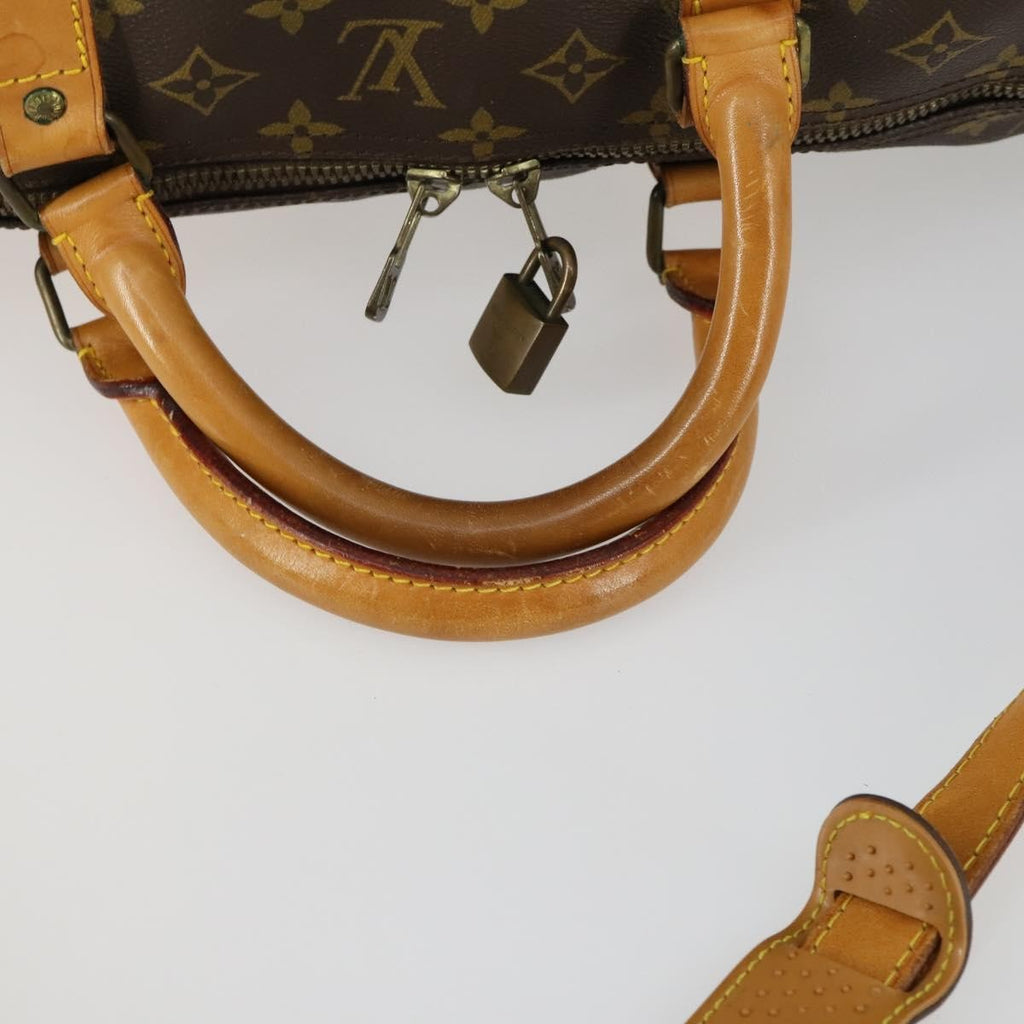 Louis Vuitton Keepall Bandouliere Bag Monogram Canvas Brown Canvas Travel Bag