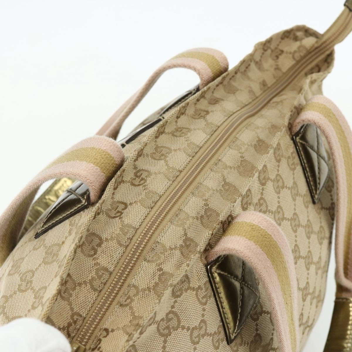 Gucci Web Zip Tote Gg Canvas Beige Canvas Tote Bag Bag (Pre-Owned)
