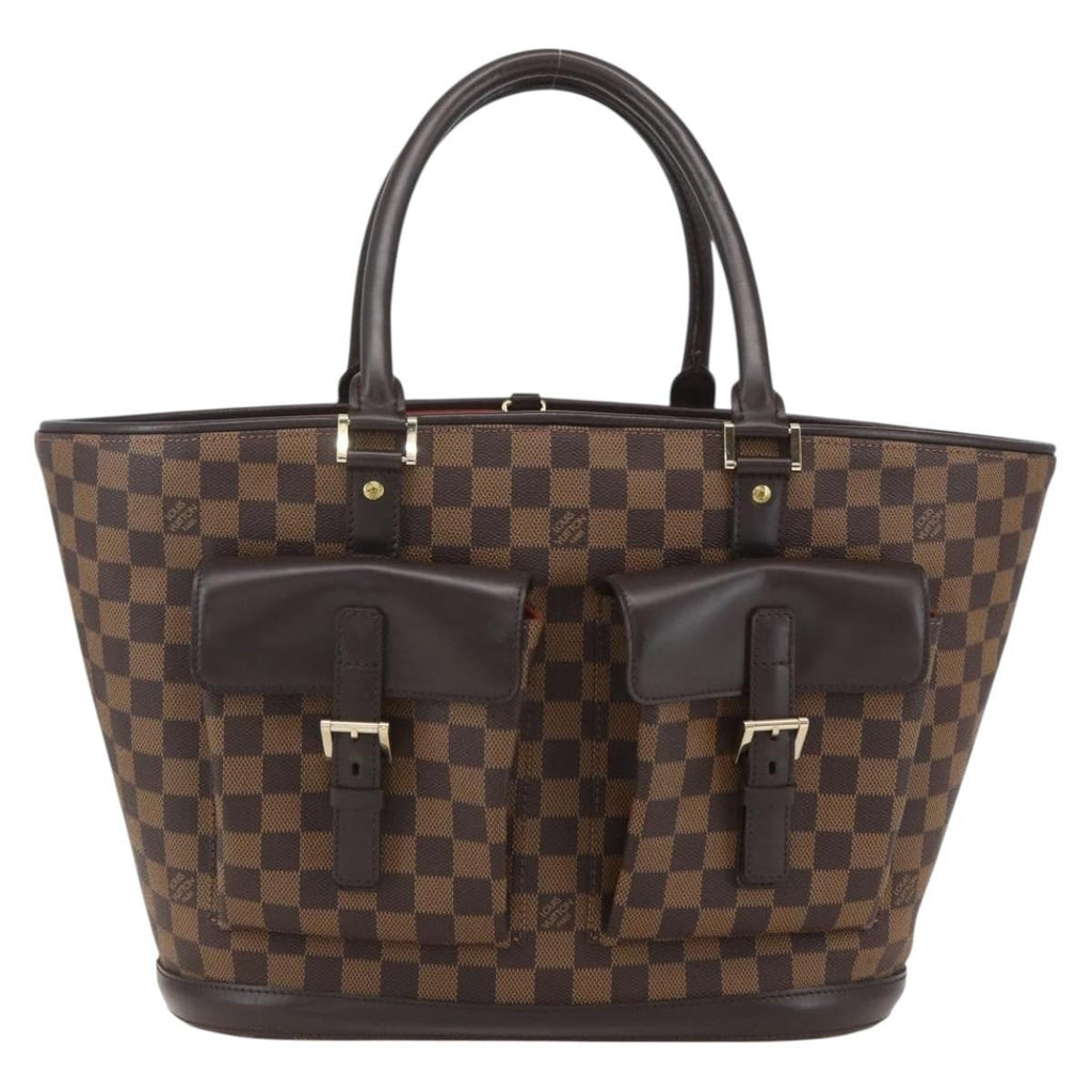 Louis Vuitton Manosque Handbag Damier Brown Canvas Tote Bag