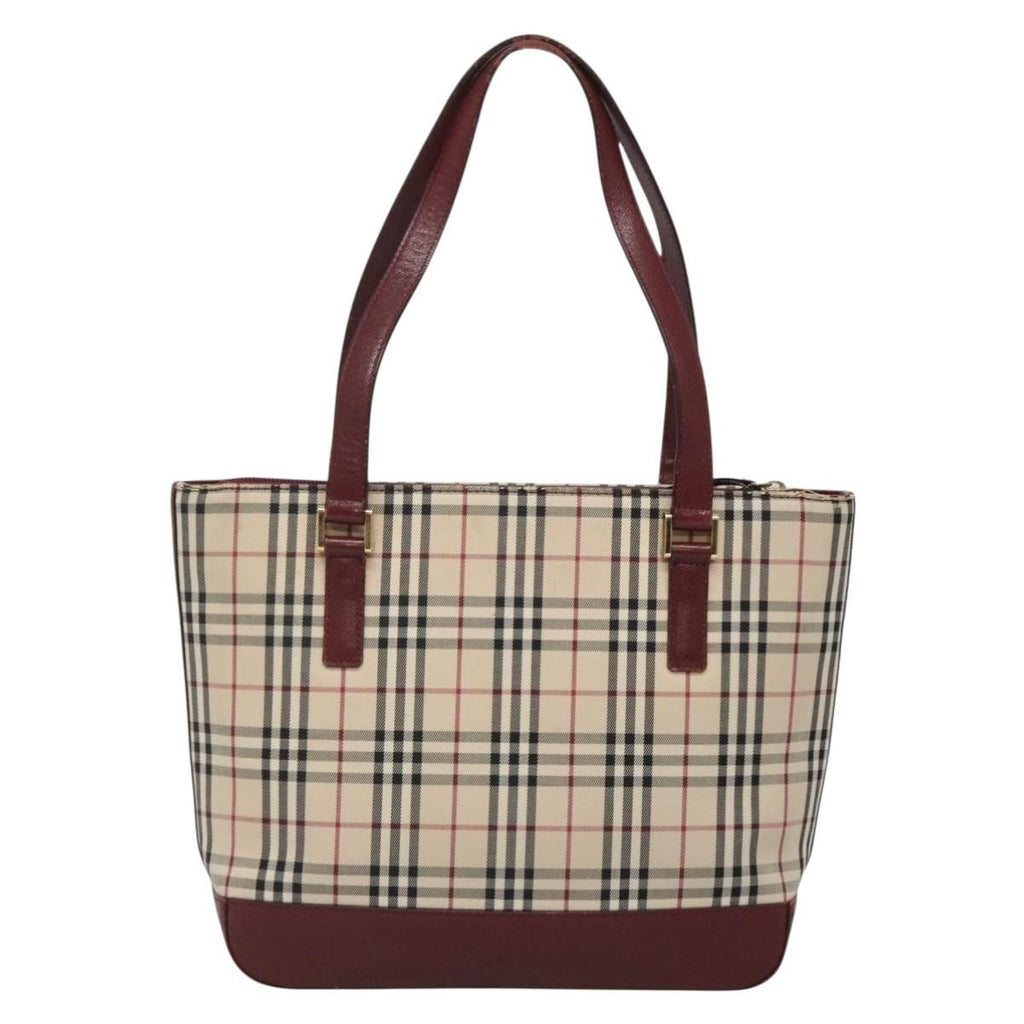 Burberry Nova Check Tote Canvas And Leather Beige Canvas Tote Bag