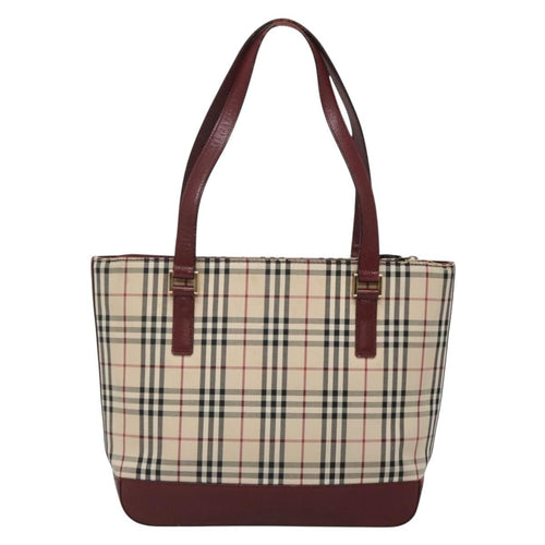 Burberry Nova Check Tote Canvas And Leather Beige Canvas Tote Bag