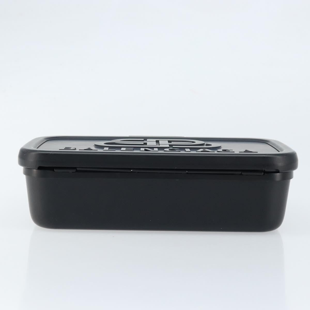 Balenciaga Logo Lunch Box Bag Plastic Black Plastic Clutche & Pouche