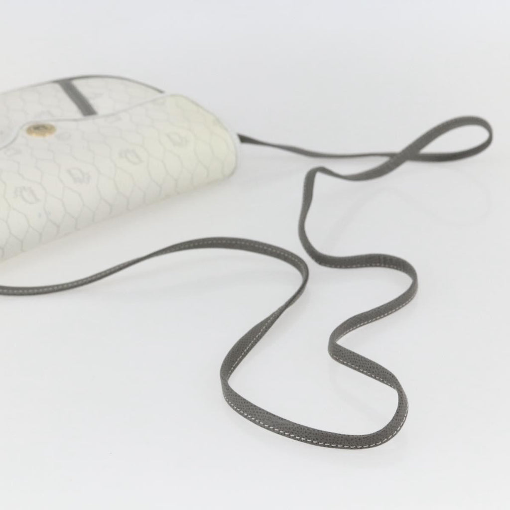 Christian Dior Vintage Honeycomb Flap Crossbody Bag Coated Canvas White Canvas Shoulder Bag Bag (Pre-Owned)