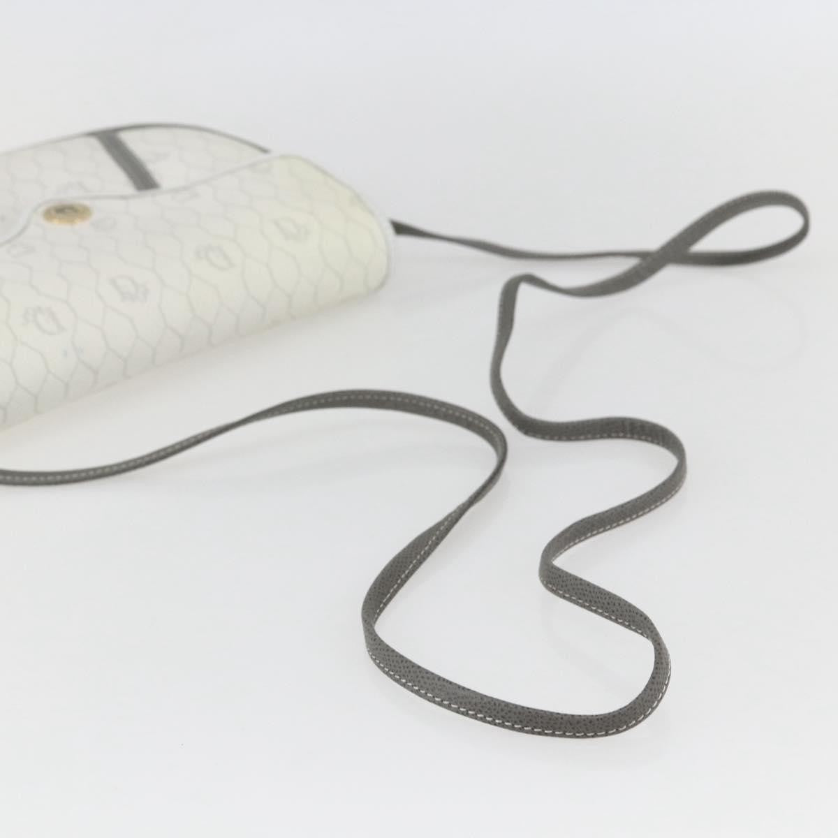 Christian Dior Vintage Honeycomb Flap Crossbody Bag Coated Canvas White Canvas Shoulder Bag Bag (Pre-Owned)