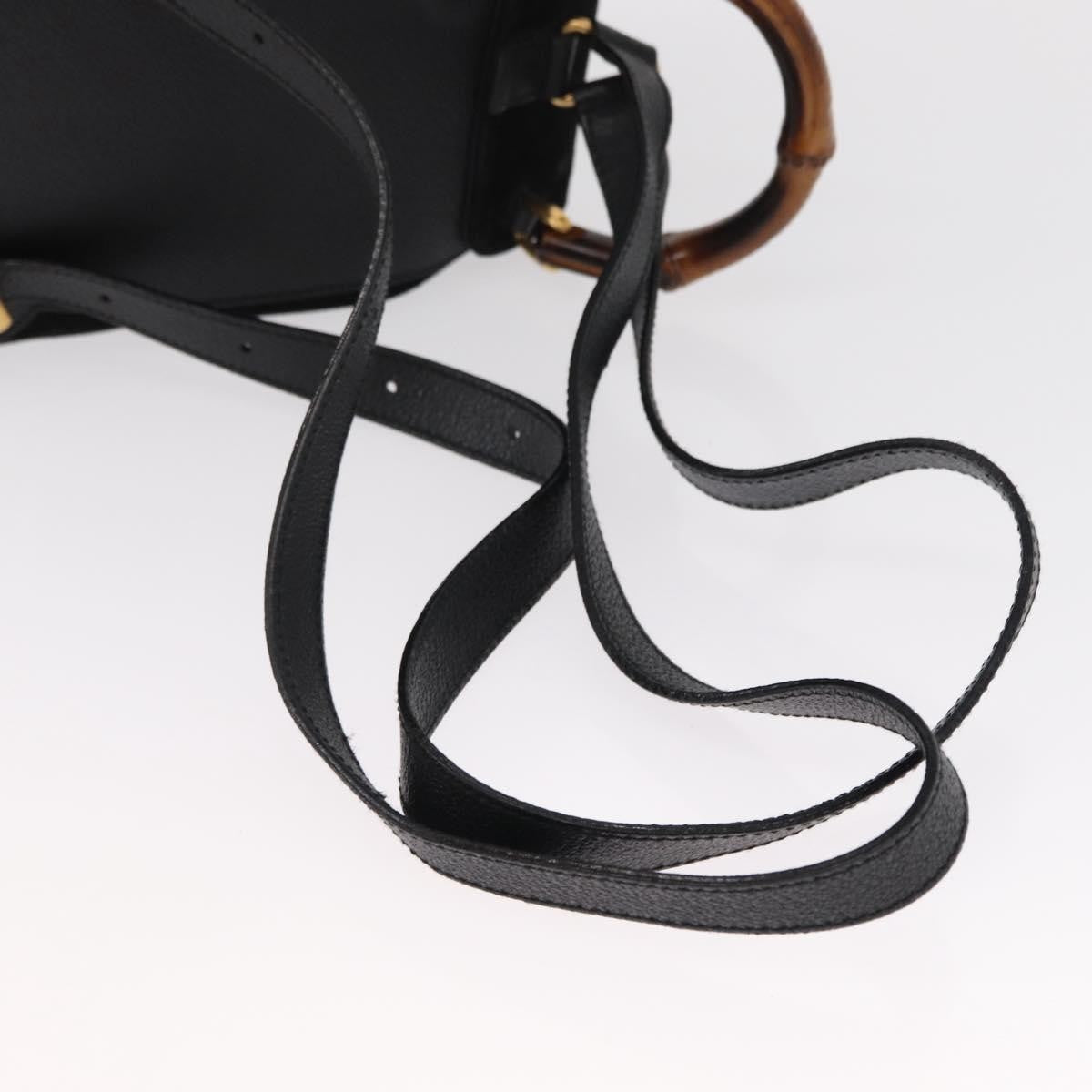 Gucci Vintage Bamboo Backpack Suede Black Suede Backpack Bag (Pre-Owned)