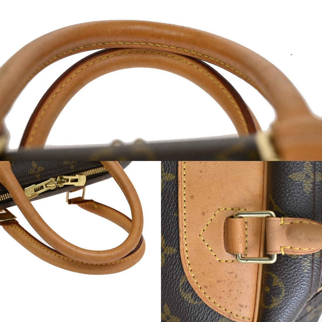 Louis Vuitton Deauville Handbag Monogram Canvas Brown Leather Handbag