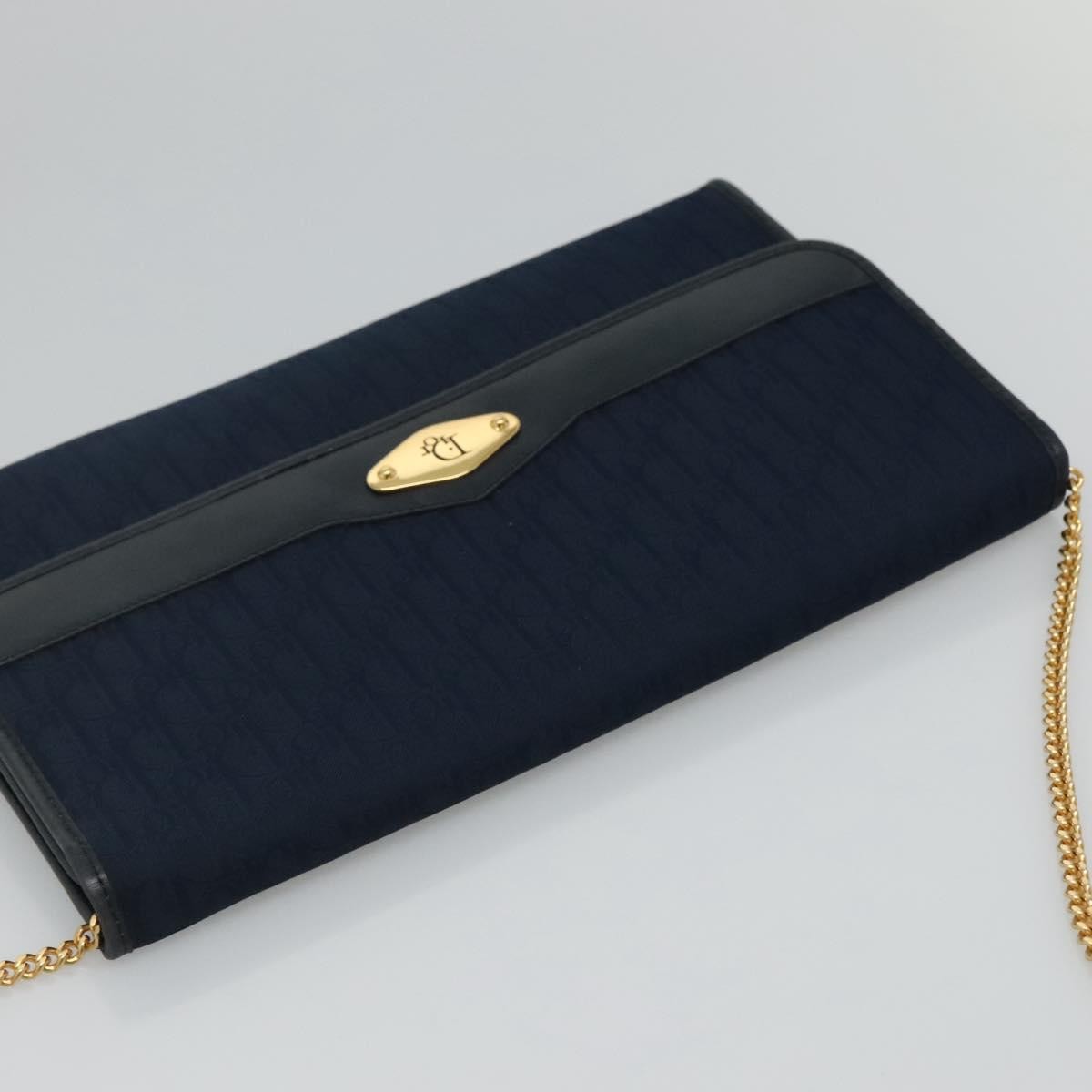 Christian Dior Vintage Trotter Shoulder Bag Canvas Navy Canvas Shoulder Bag Bag (Pre-Owned)