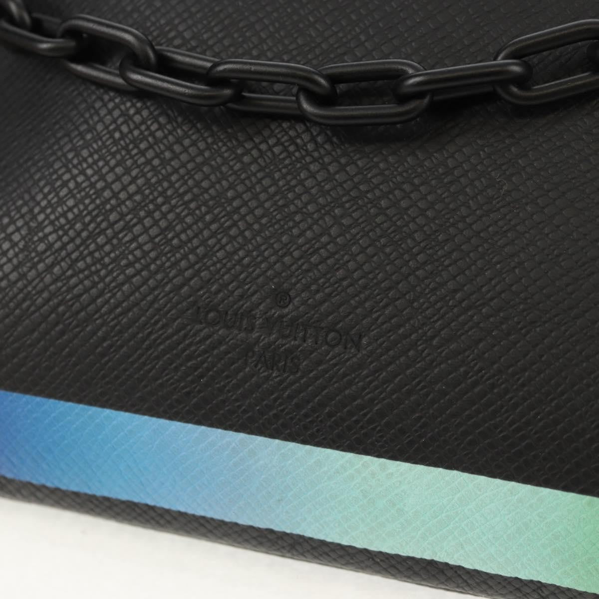 Louis Vuitton Pochette A4 Rainbow Taiga Leather Black Leather Clutche & Pouche Bag