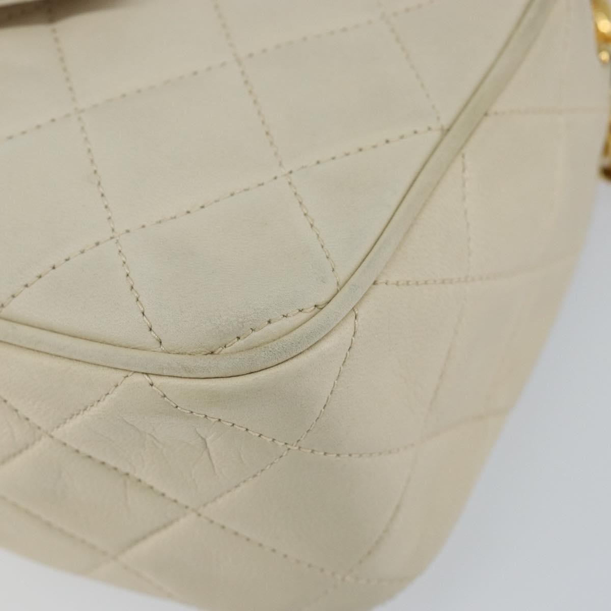 Chanel Vintage Front Pocket Camera Bag Quilted Lambskin Beige Leather Shoulder Bag Bag