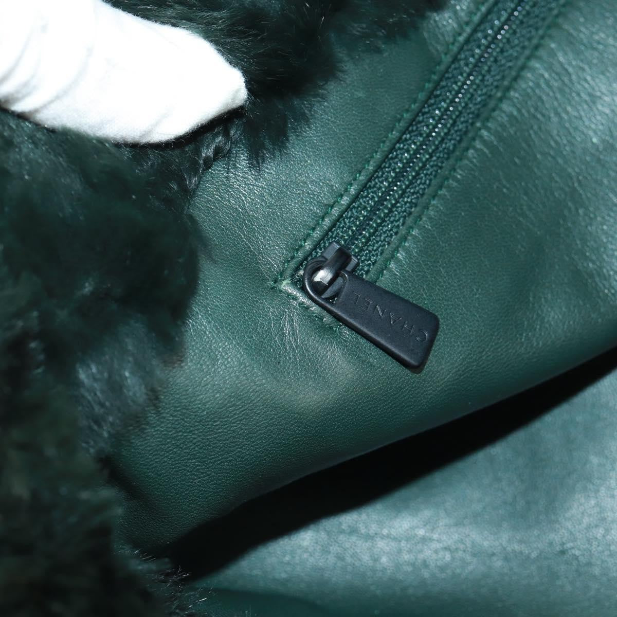 Chanel Chain Tote Lapin Fur Green Fur Tote Bag Bag