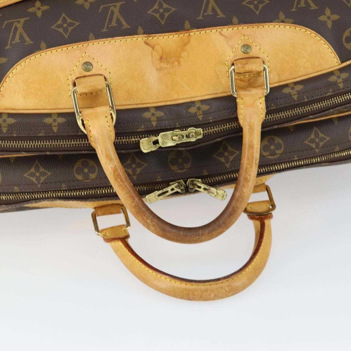 Louis Vuitton Alize Bag Monogram Canvas Brown Canvas Travel Bag