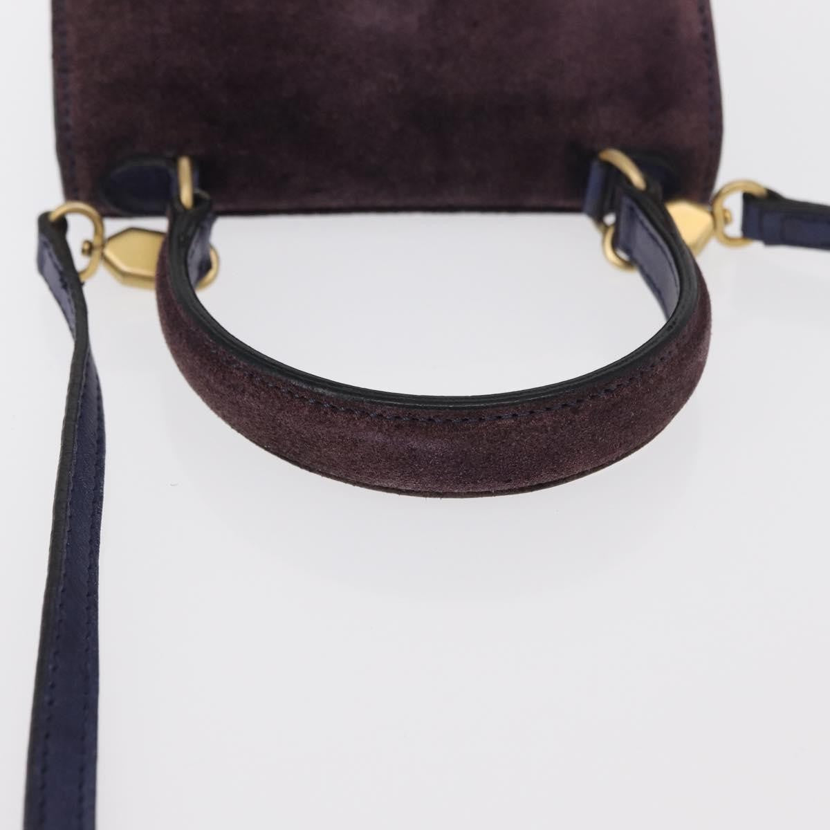 Celine Handbag Suede Purple Suede Handbag