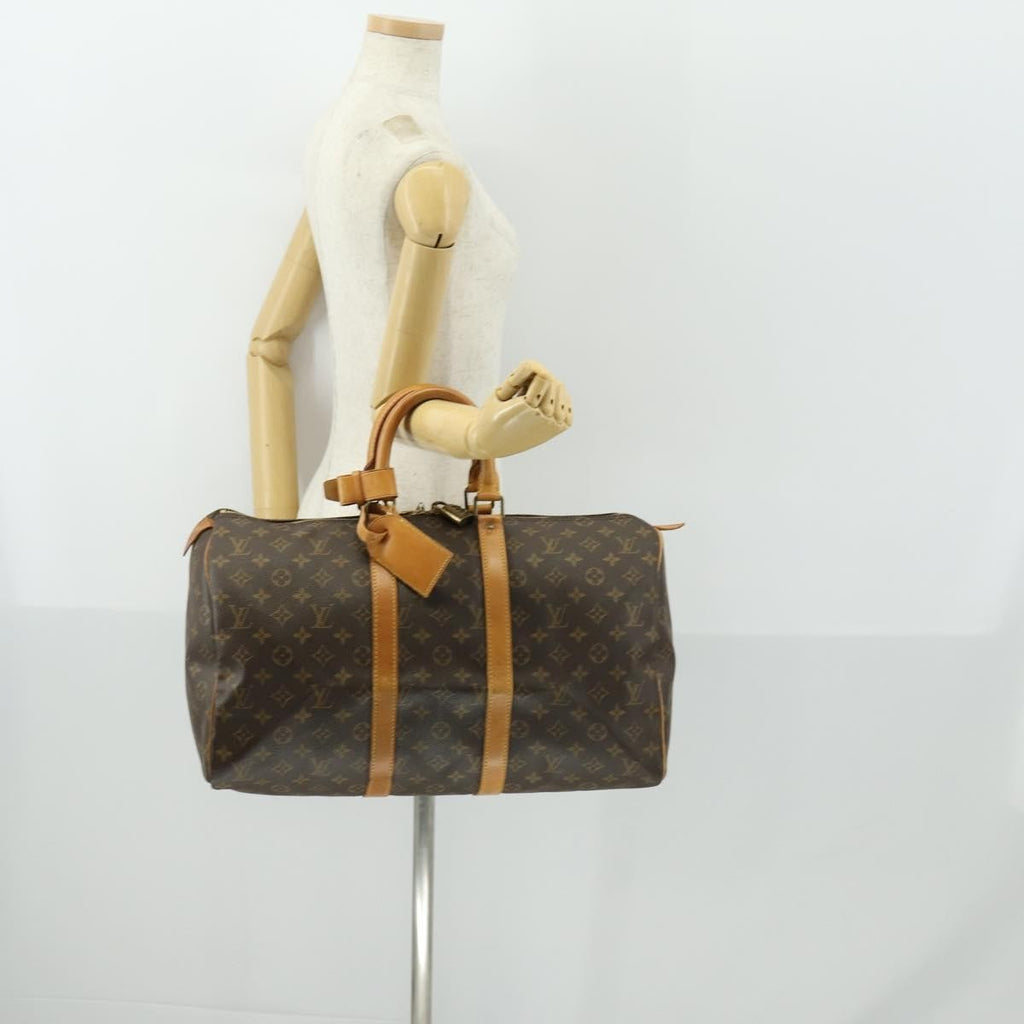 Louis Vuitton Keepall Bag Monogram Canvas Brown Canvas Travel Bag