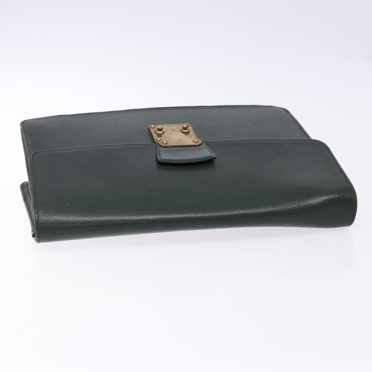 Louis Vuitton Kourad Pouch Taiga Green Leather Clutche & Pouche Bag