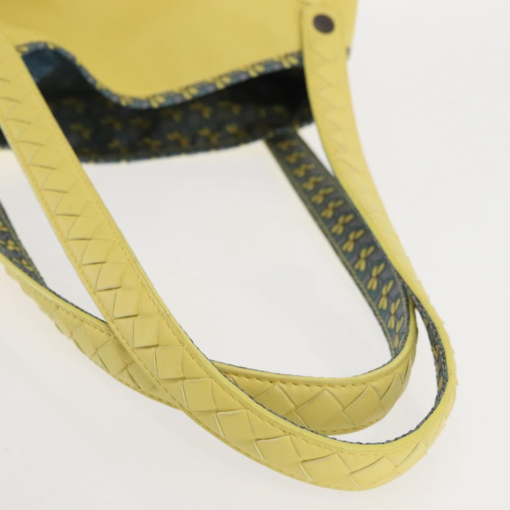 Bottega Veneta A-Shape Tote Leather With Intrecciato Detail Yellow Leather Shoulder Bag Bag