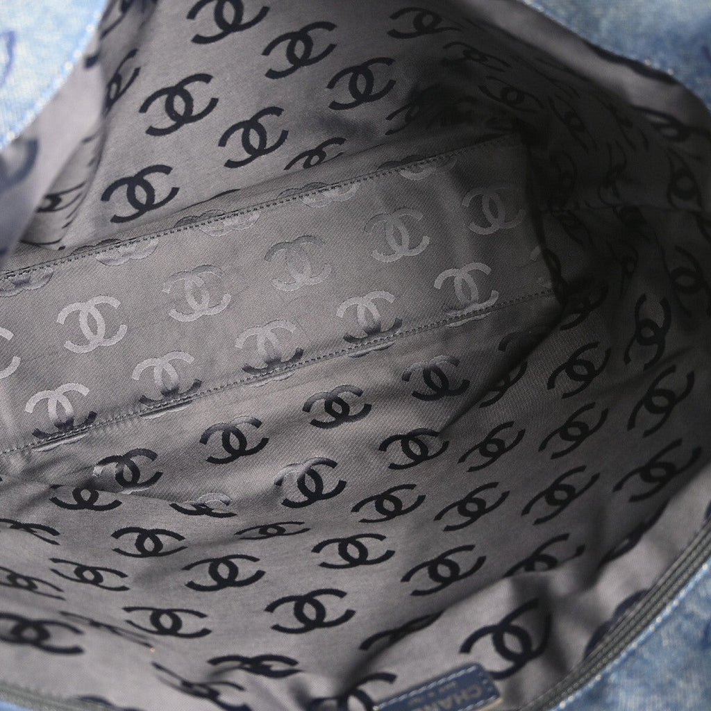 Chanel Vintage Cc Tote Denim Blue Denim_Jeans Tote Bag Bag