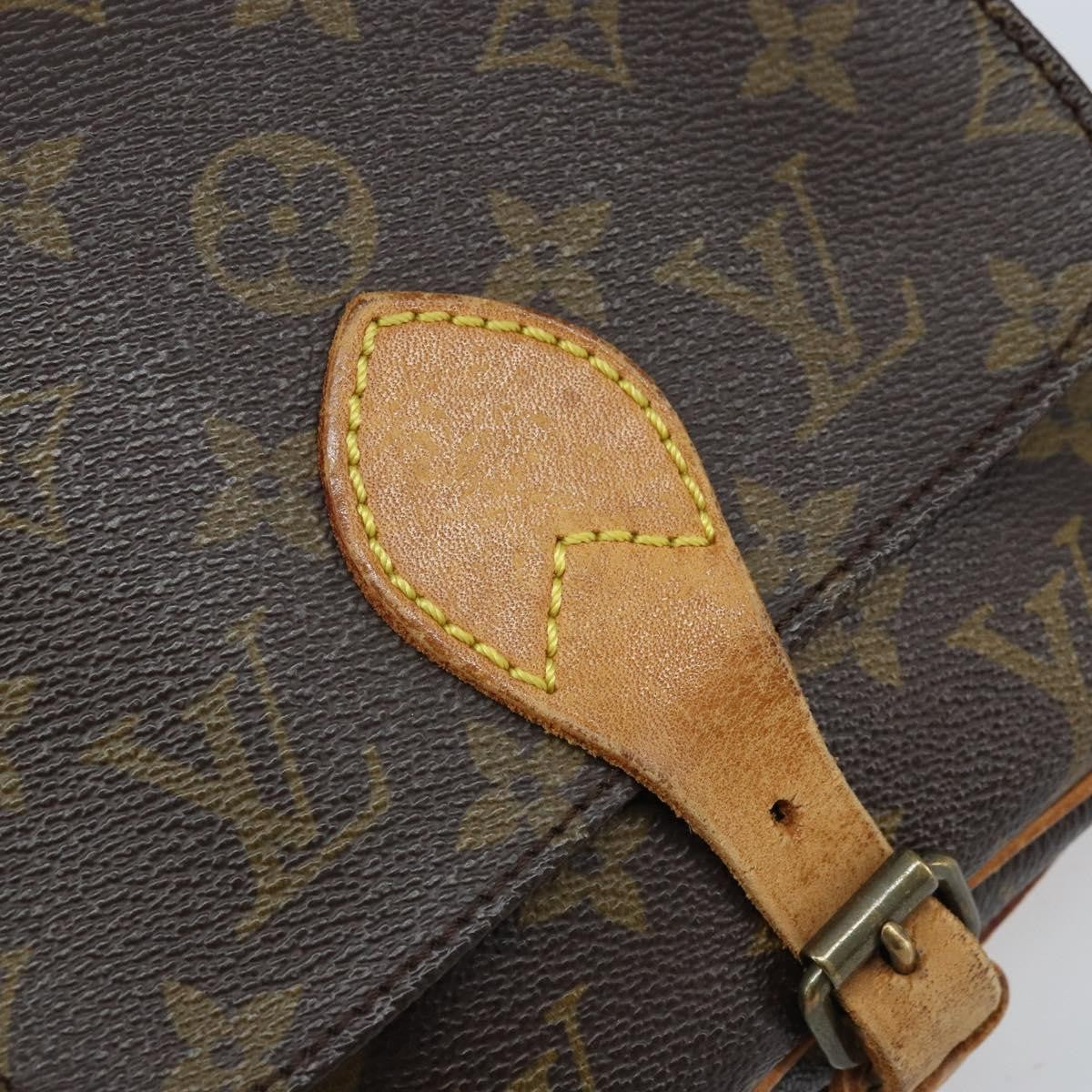 Louis Vuitton Cartouchiere Handbag Monogram Canvas Brown Canvas Shoulder Bag