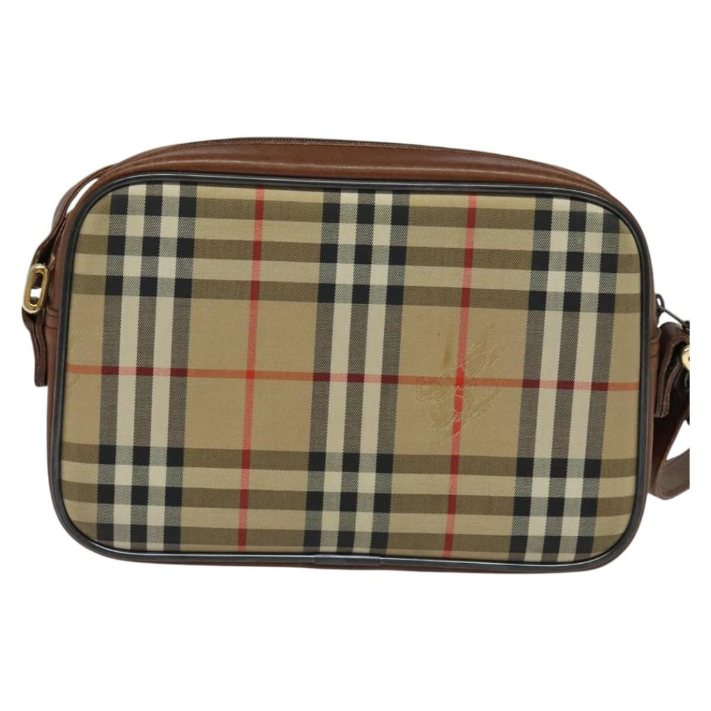 Burberry Camera Bag Vintage Check Canvas Beige Canvas Shoulder Bag