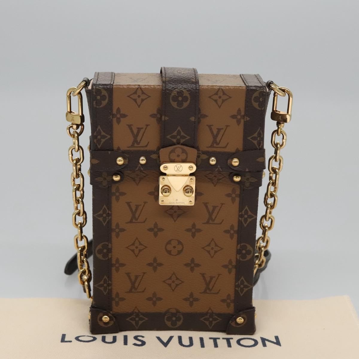Louis Vuitton Vertical Trunk Pochette Reverse Monogram Canvas Brown Canvas Clutche & Pouche Bag