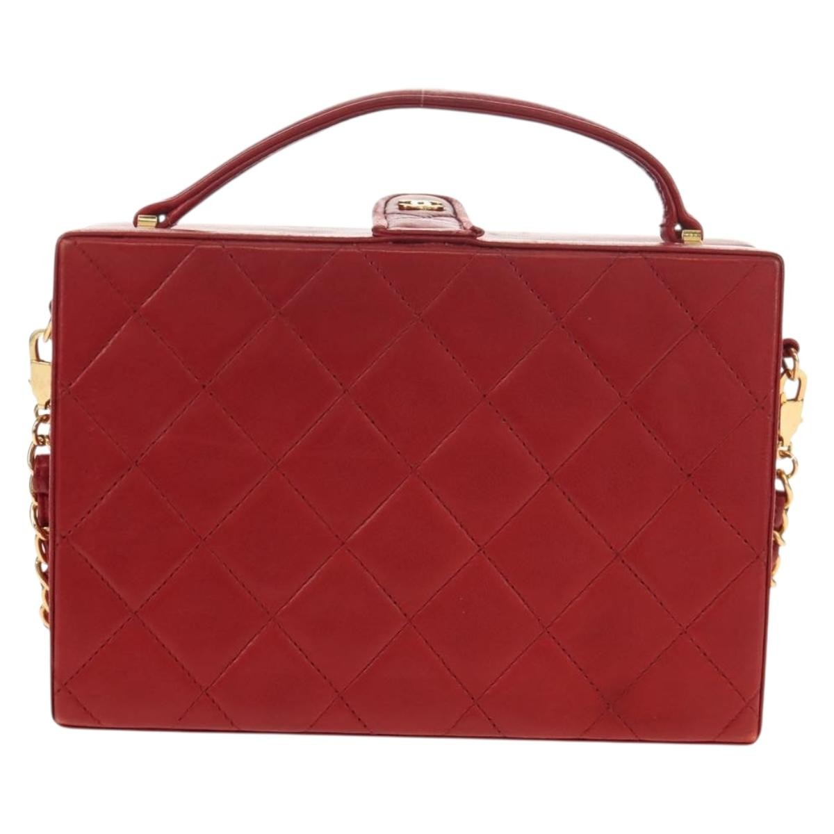 Chanel Matelasse Chain Shoulder Bag Leather Red Leather Shoulder Bag Bag