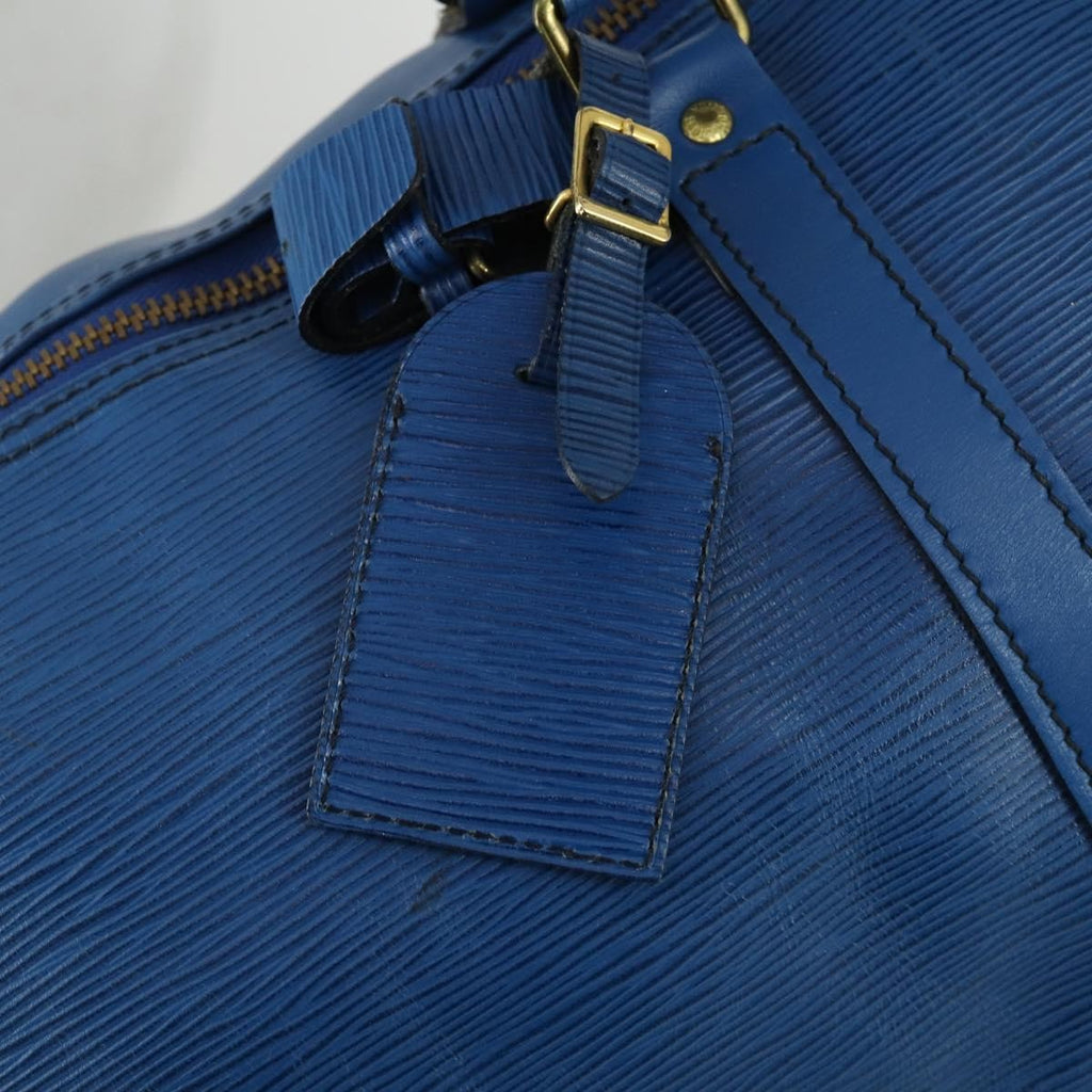 Louis Vuitton Keepall Bag Epi Leather Blue Leather Travel Bag
