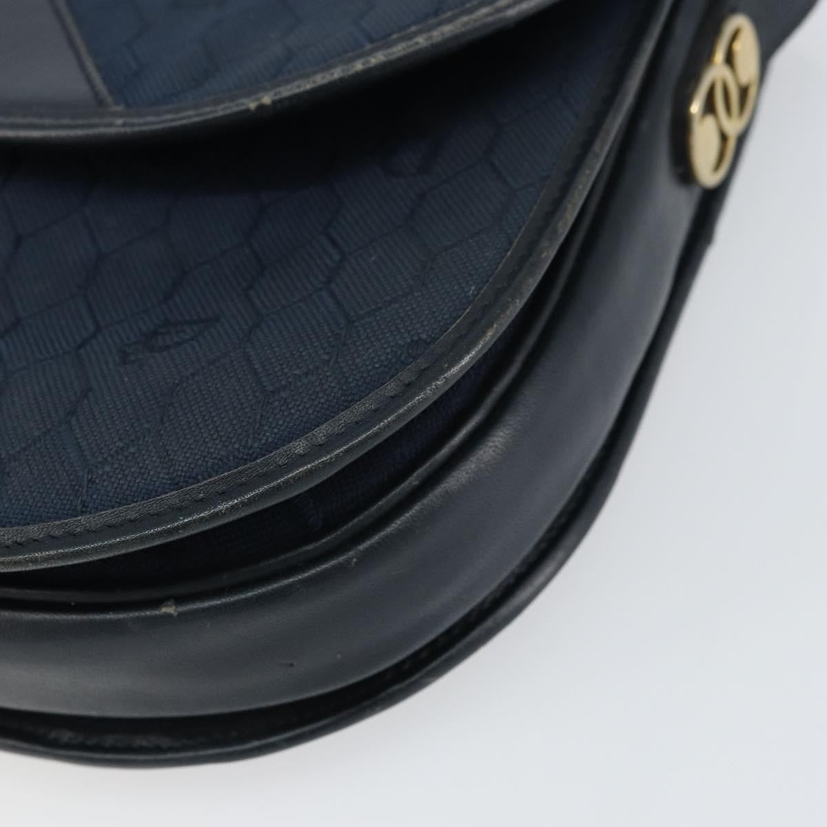 Christian Dior Vintage Honeycomb Shoulder Bag Canvas Navy Canvas Shoulder Bag Bag (Pre-Owned)