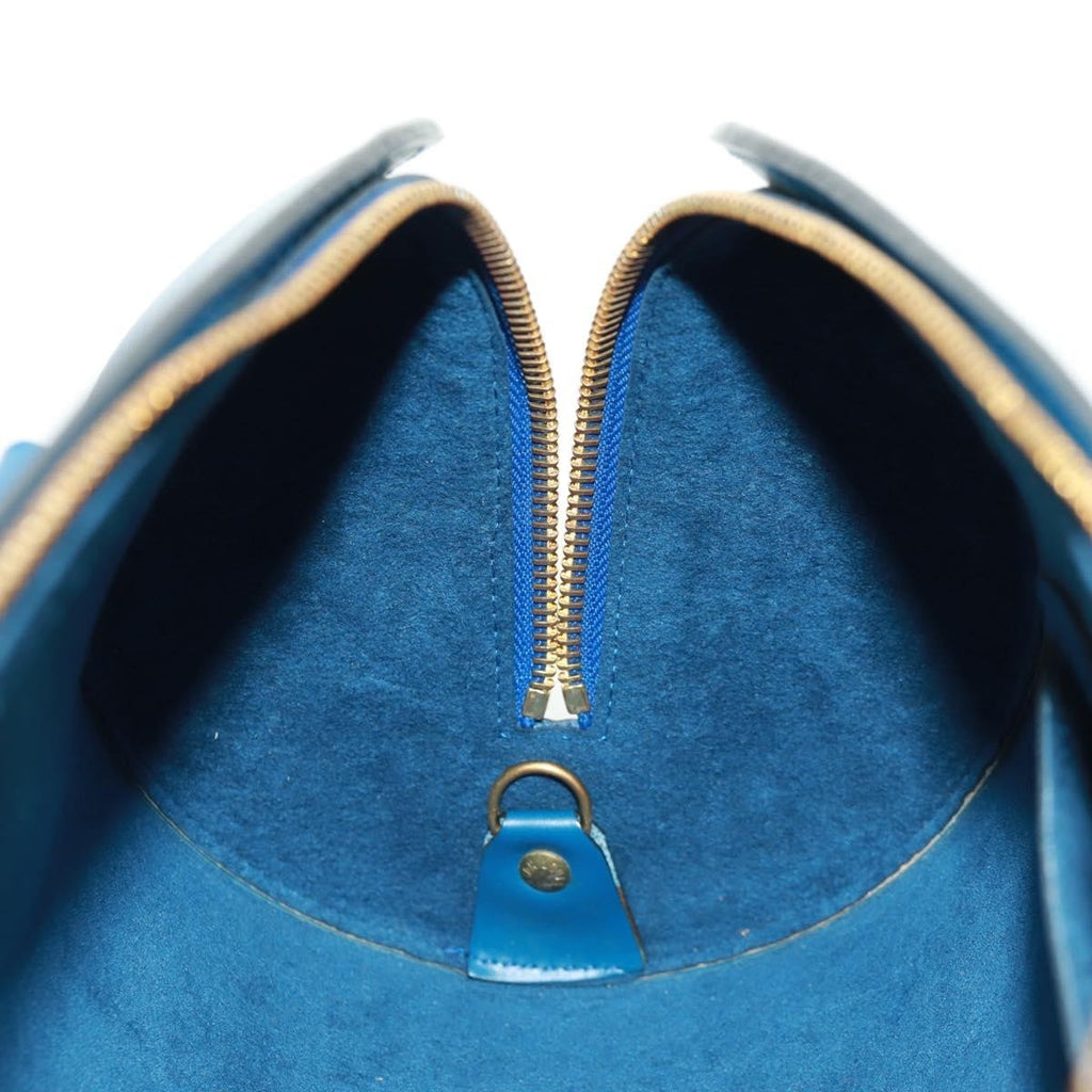Louis Vuitton Soufflot Handbag Epi Leather Blue Leather Shoulder Bag