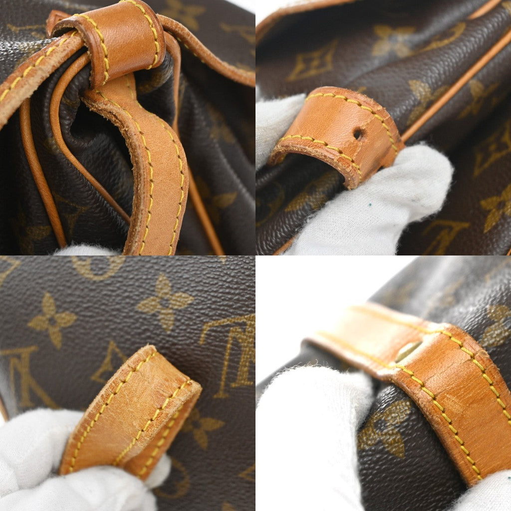Louis Vuitton Saumur Handbag Monogram Canvas Brown Canvas Shoulder Bag