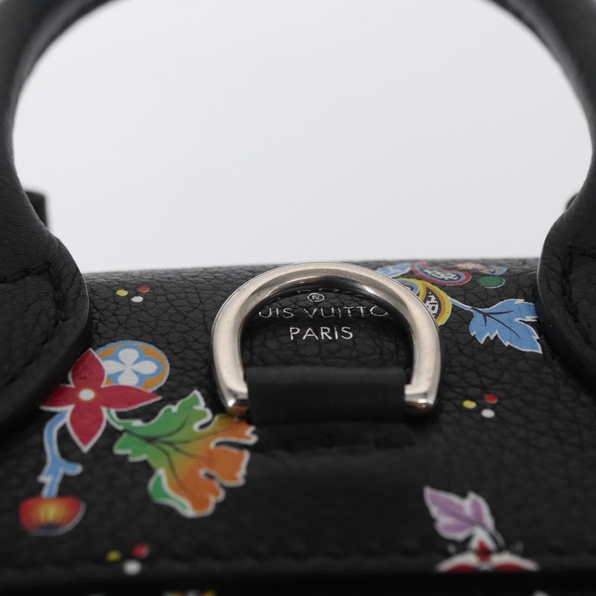 Louis Vuitton Lockme Backpack Floral Printed Leather Black Leather Backpack Bag