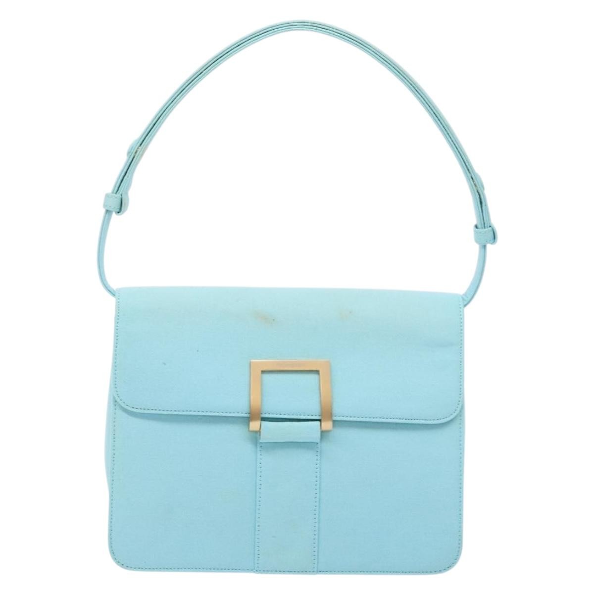 Saint Laurent Vintage Shoulder Bag Canvas Blue Canvas Shoulder Bag Bag (Pre-Owned)