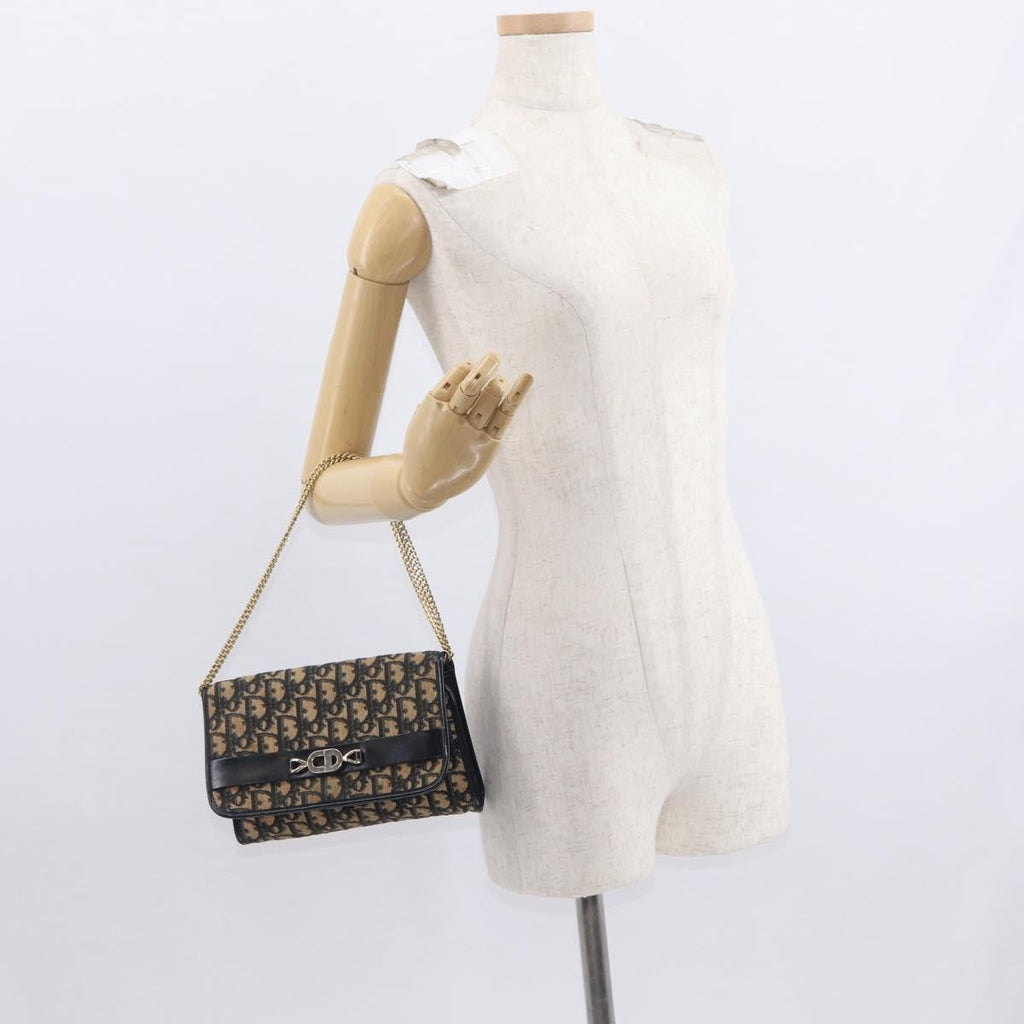 Christian Dior Vintage Cd Trotter Shoulder Bag Canvas Navy Canvas Shoulder Bag Bag (Pre-Owned)
