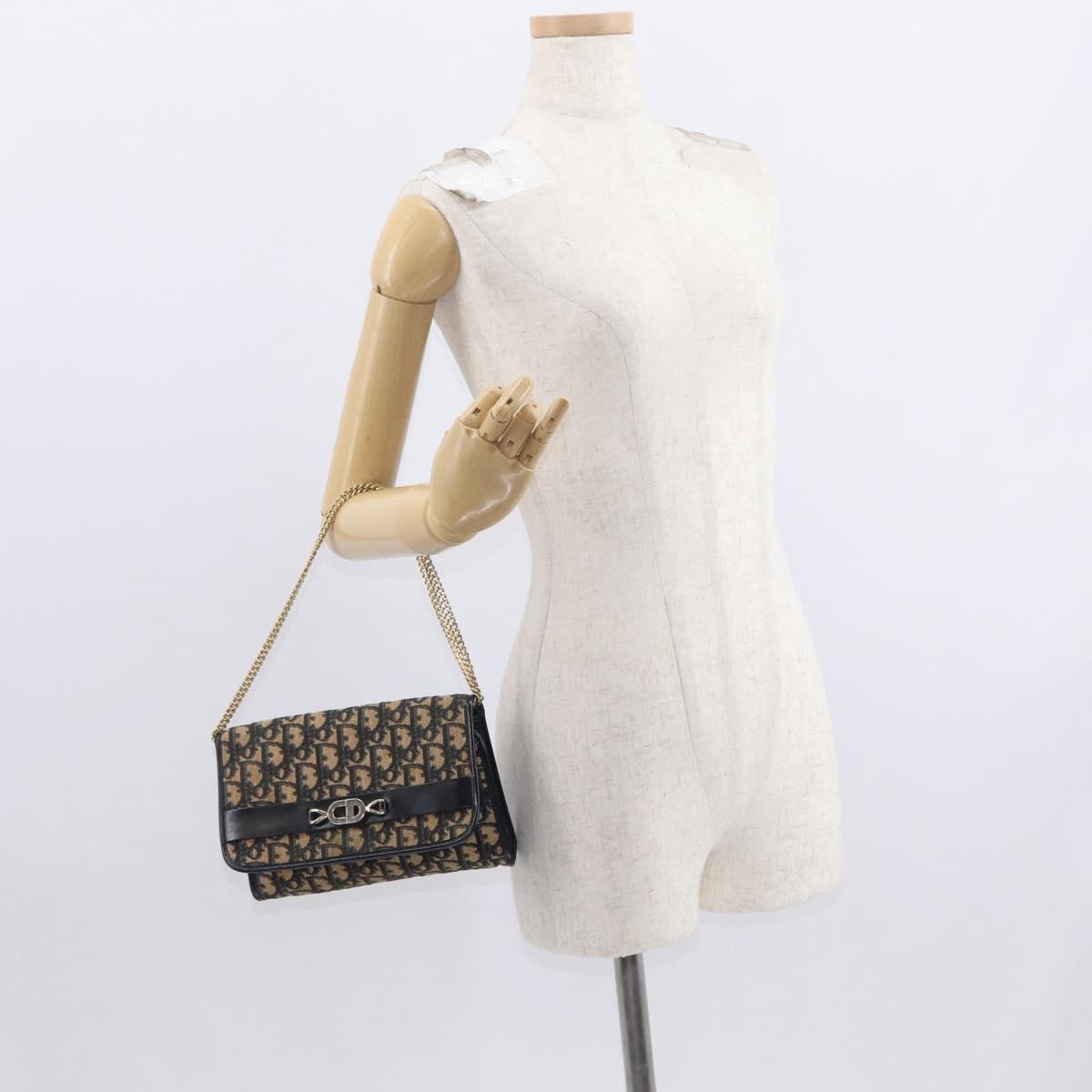 Christian Dior Vintage Cd Trotter Shoulder Bag Canvas Navy Canvas Shoulder Bag Bag (Pre-Owned)