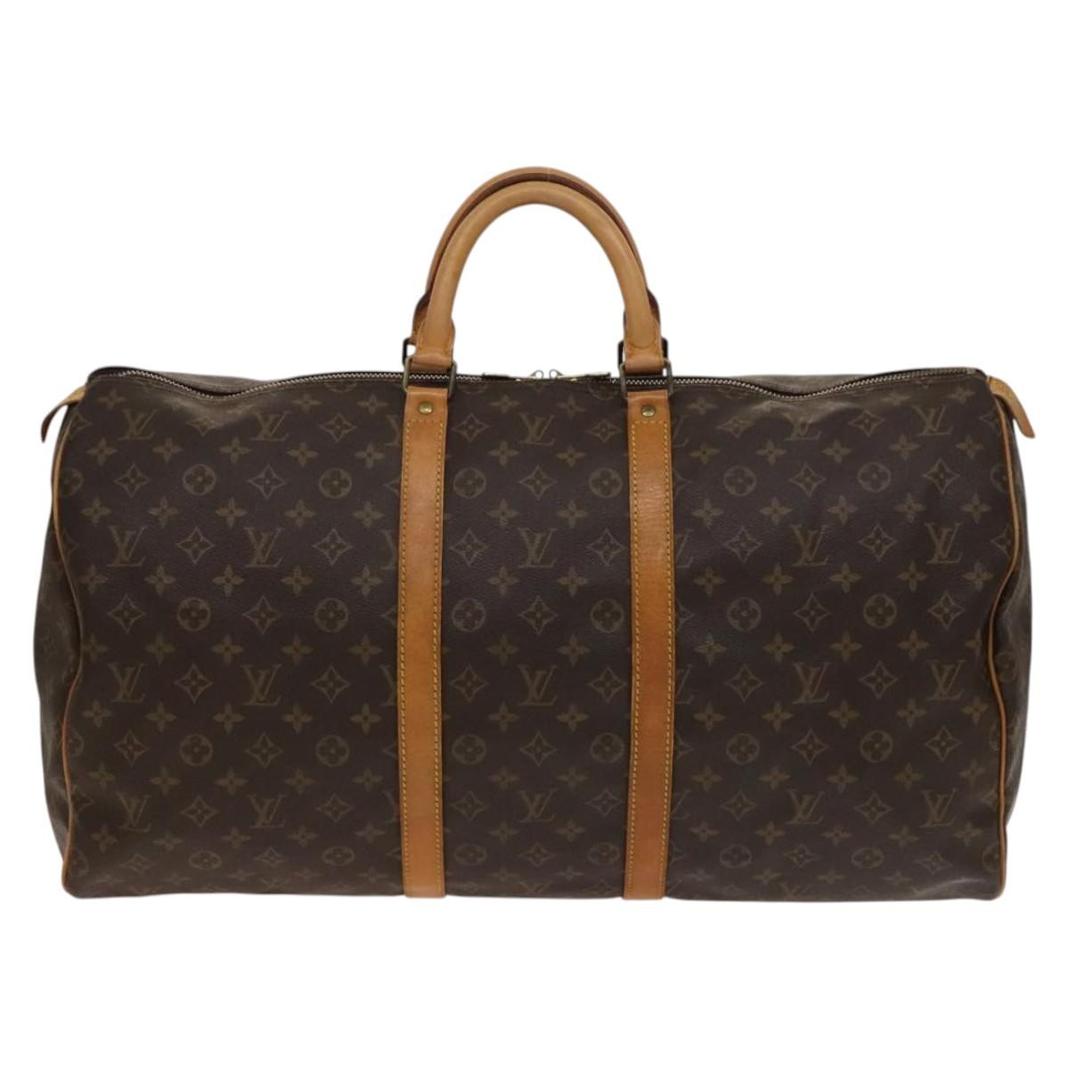 Louis Vuitton Keepall Bag Monogram Canvas Brown Canvas Travel Bag