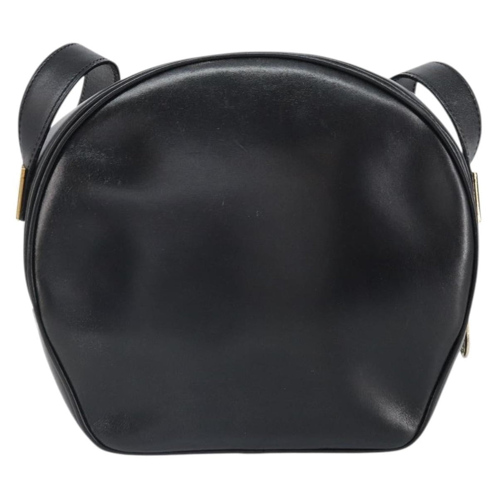 Celine Circle Logo Shoulder Bag Leather Black Leather Shoulder Bag Bag