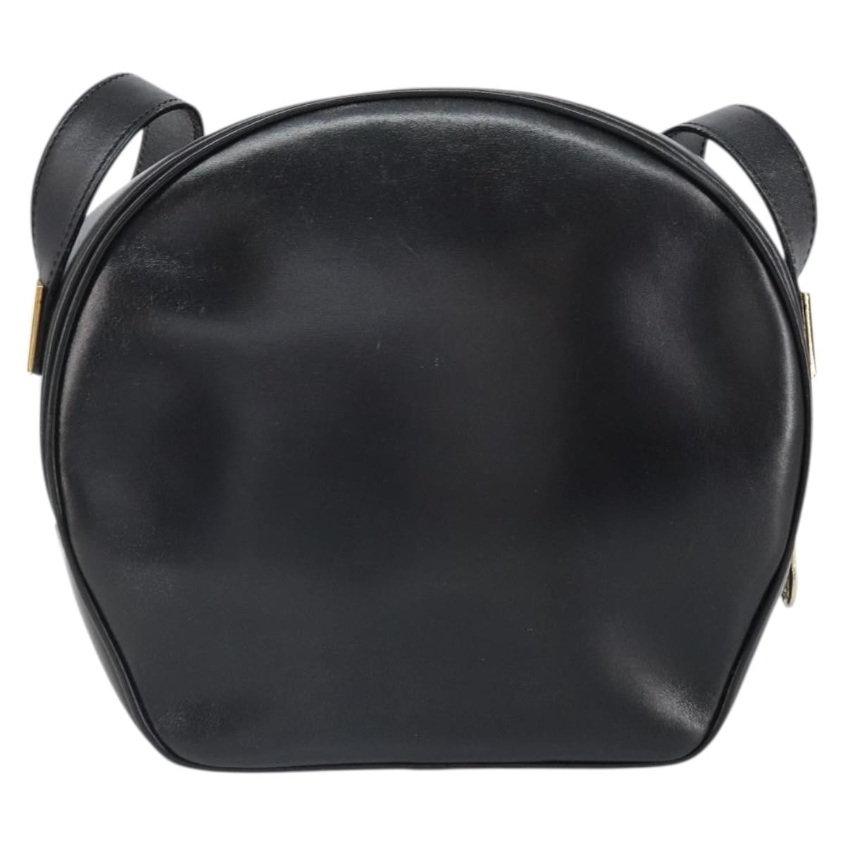 Celine Circle Logo Shoulder Bag Leather Black Leather Shoulder Bag Bag