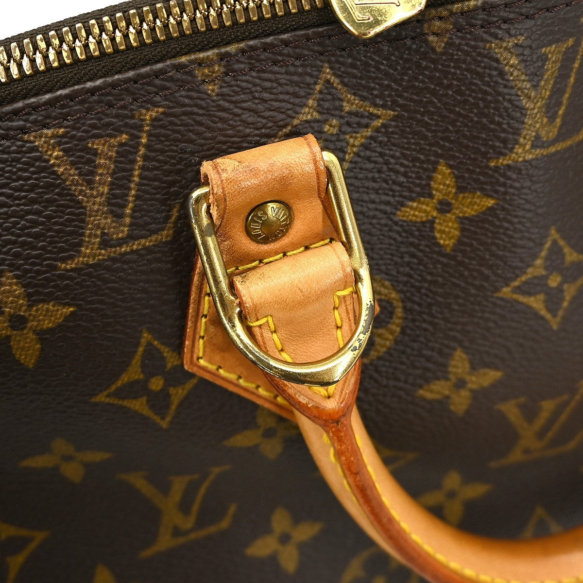 Louis Vuitton Alma Handbag Monogram Canvas Brown Canvas Handbag