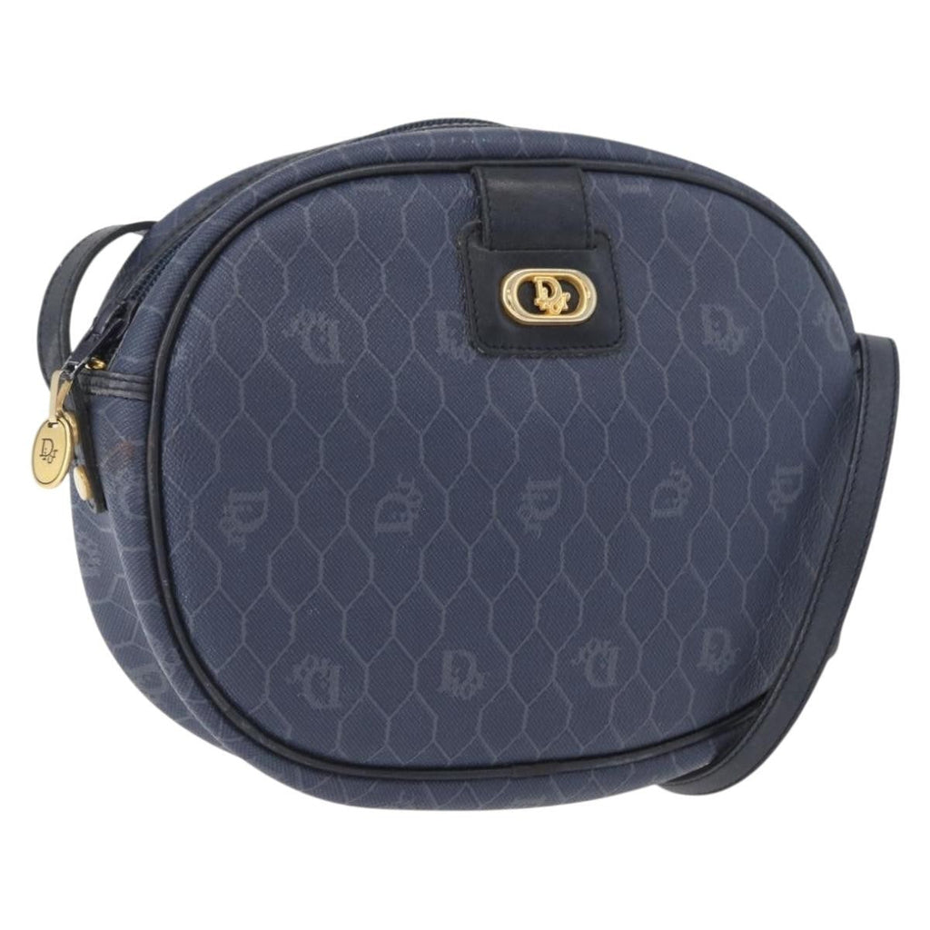 Christian Dior Vintage Honeycomb Shoulder Bag Canvas Navy Canvas Shoulder Bag Bag (Pre-Owned)