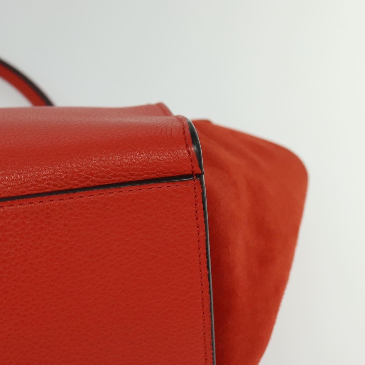 Celine Trapeze Bag Leather With Suede Red Leather Handbag