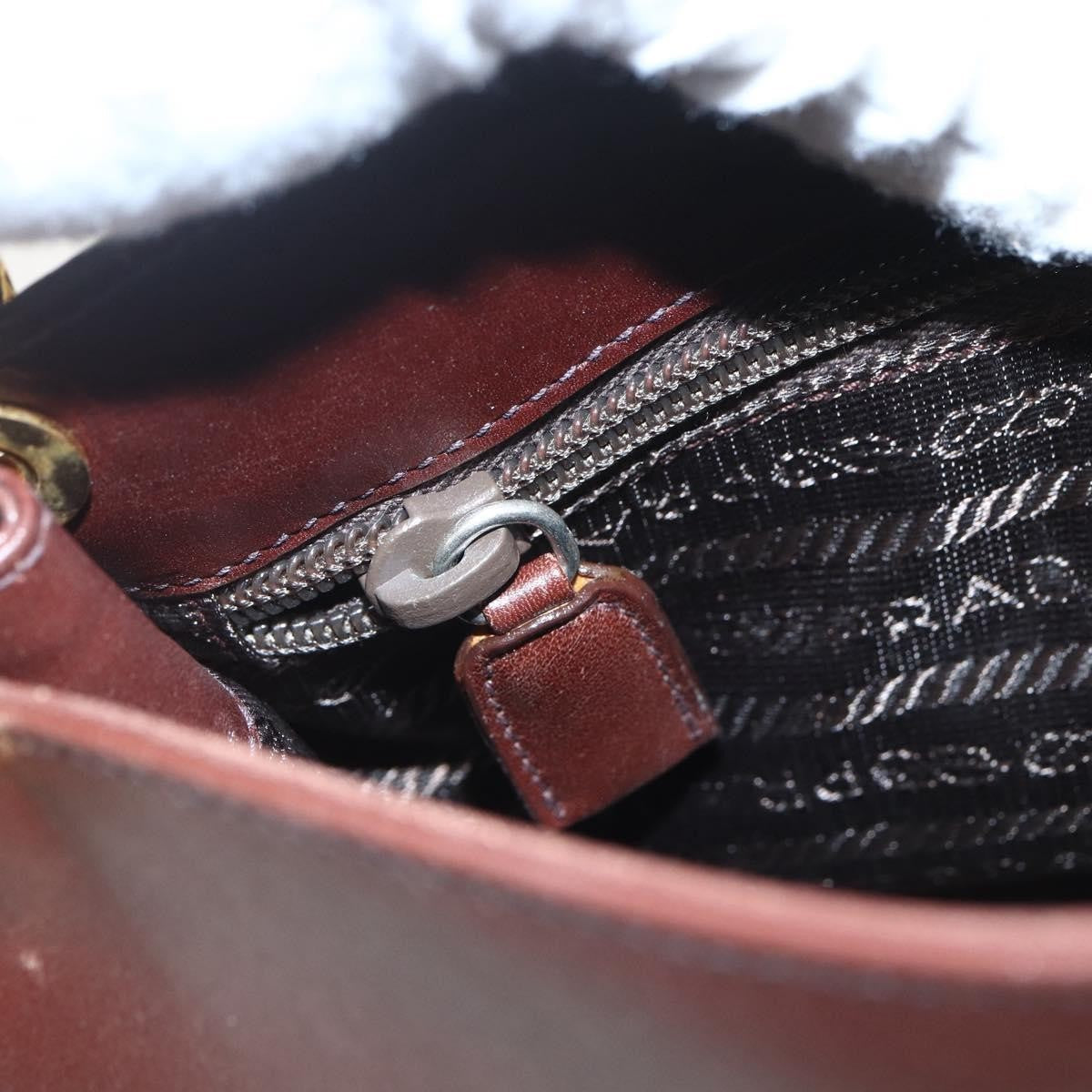 Prada Vintage Shoulder Bag Leather Brown Leather Shoulder Bag Bag