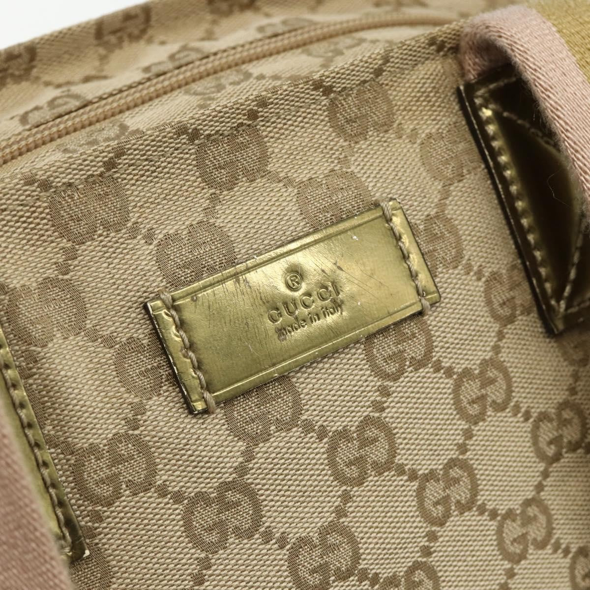 Gucci Web Zip Tote Gg Canvas Beige Canvas Tote Bag Bag (Pre-Owned)