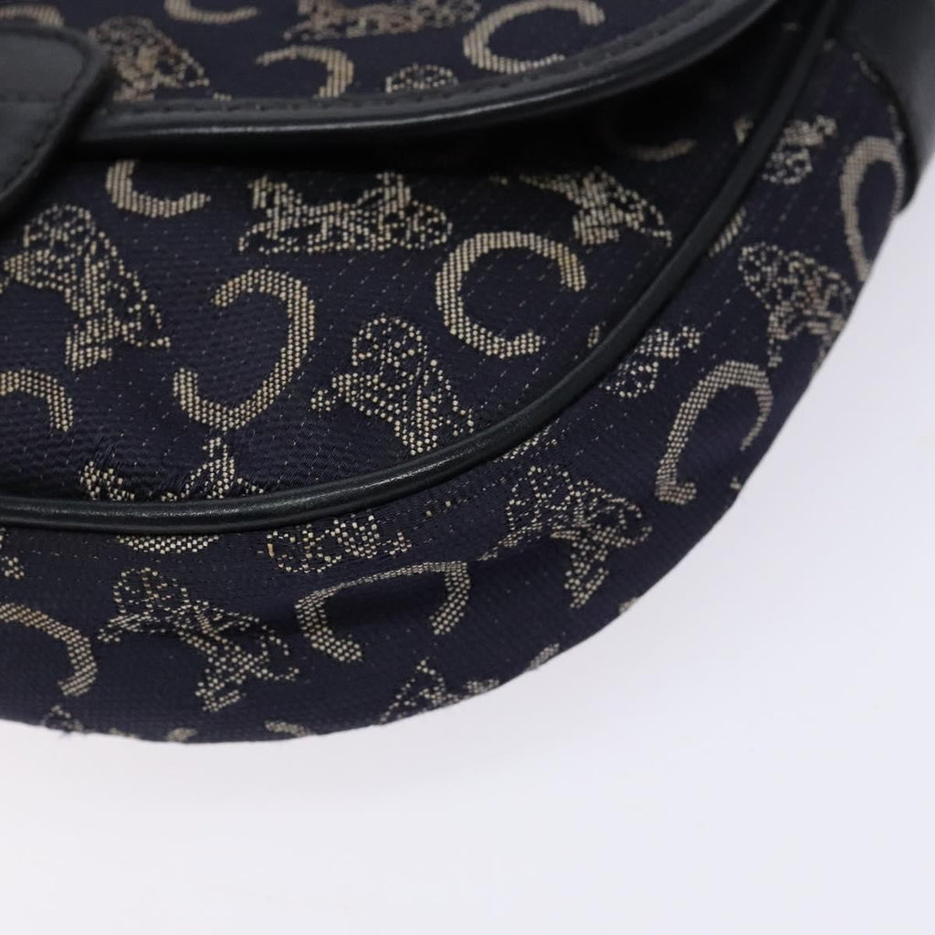 Celine C Sulky Shoulder Bag Canvas And Leather Navy Canvas Shoulder Bag Bag