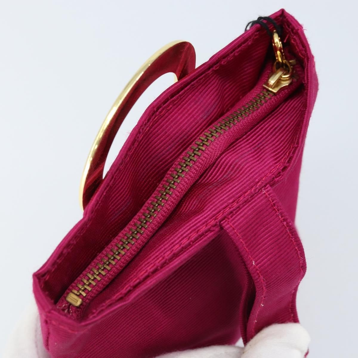 Celine Circle Logo Pouch Canvas Pink Canvas Clutche & Pouche Bag