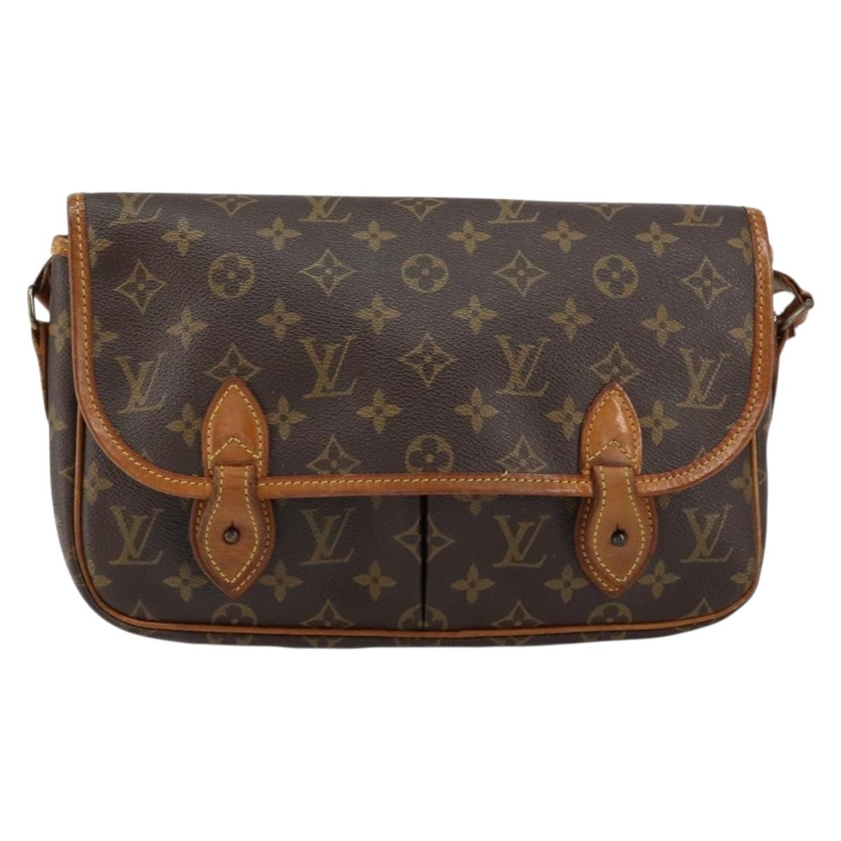 Louis Vuitton Sac Gibeciere Messenger Bag Monogram Canvas Brown Canvas Shoulder Bag