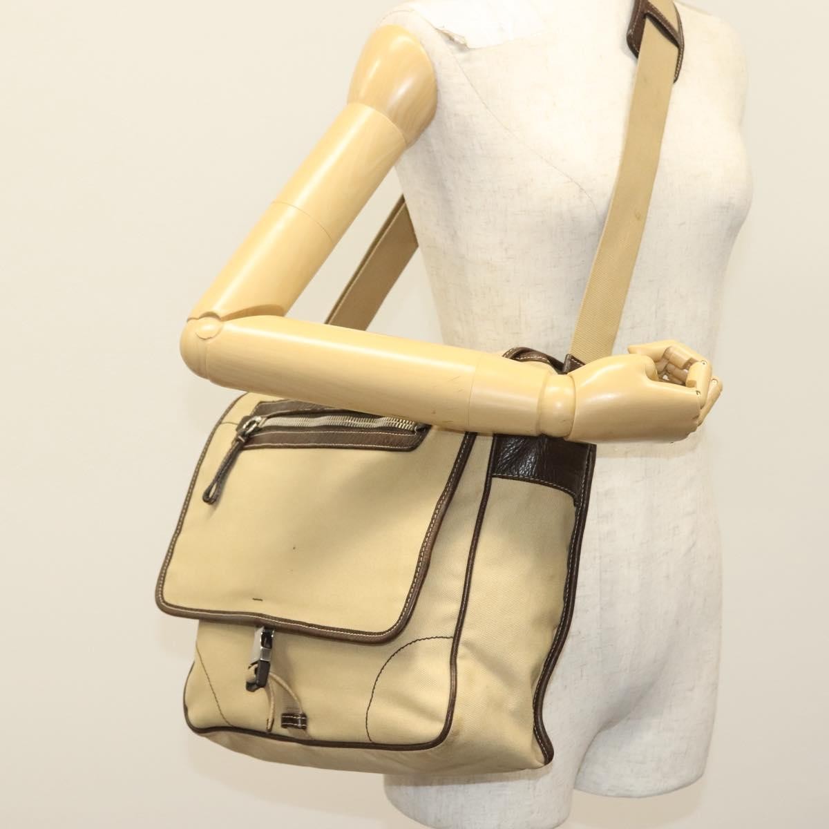 Prada Vintage Shoulder Bag Canvas Beige Canvas Shoulder Bag Bag