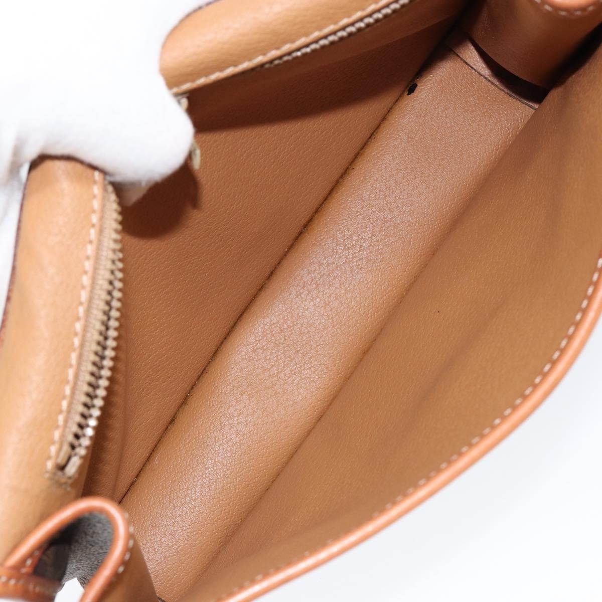 Celine Vintage Macadam Circle Logo Shoulder Bag Canvas And Leather Brown Canvas Shoulder Bag Bag