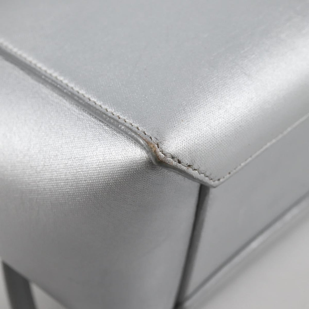 Celine Belt Bag Textured Leather Silver Leather Handbag