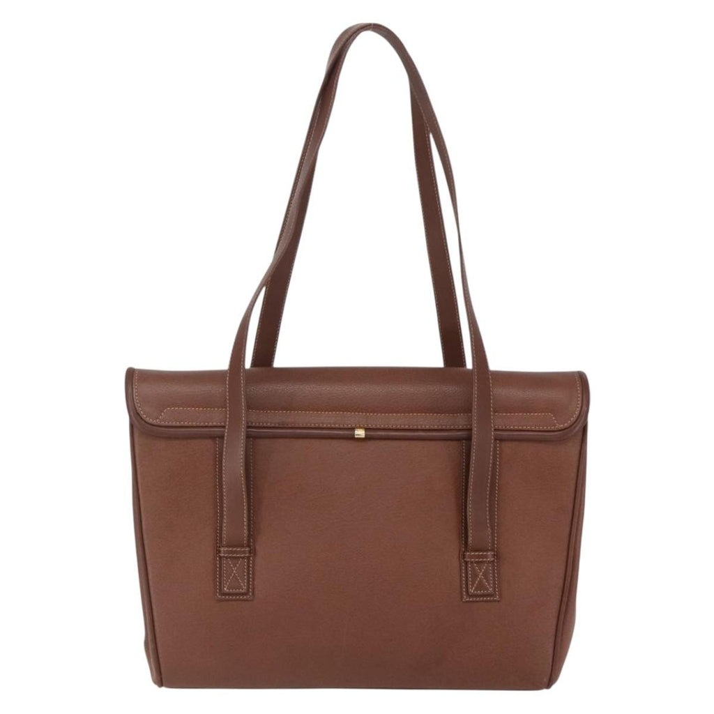 Gucci Vintage Tote Leather Brown Leather Tote Bag Bag (Pre-Owned)