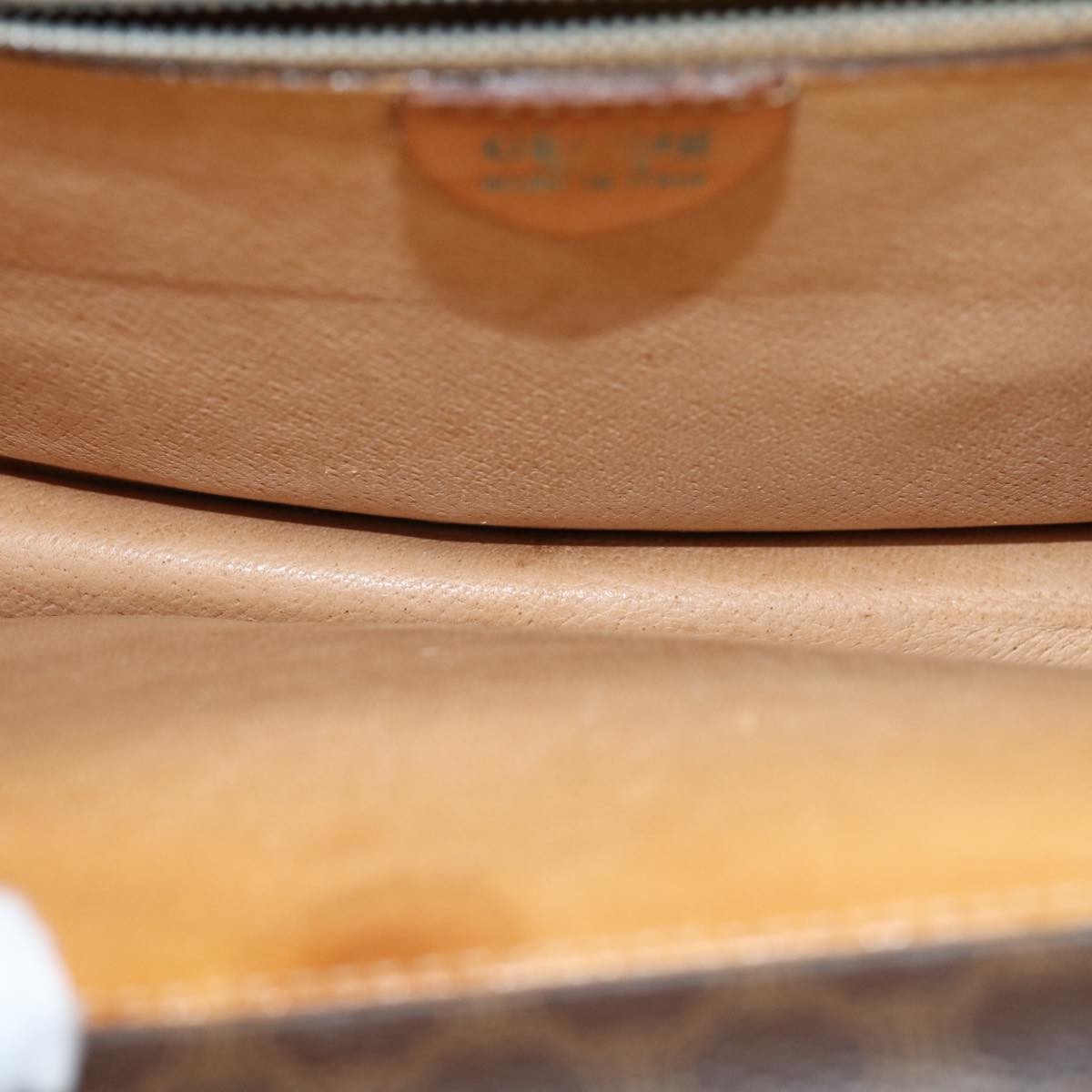 Celine Macadam Handbag Macadam With Leather Brown Canvas Handbag