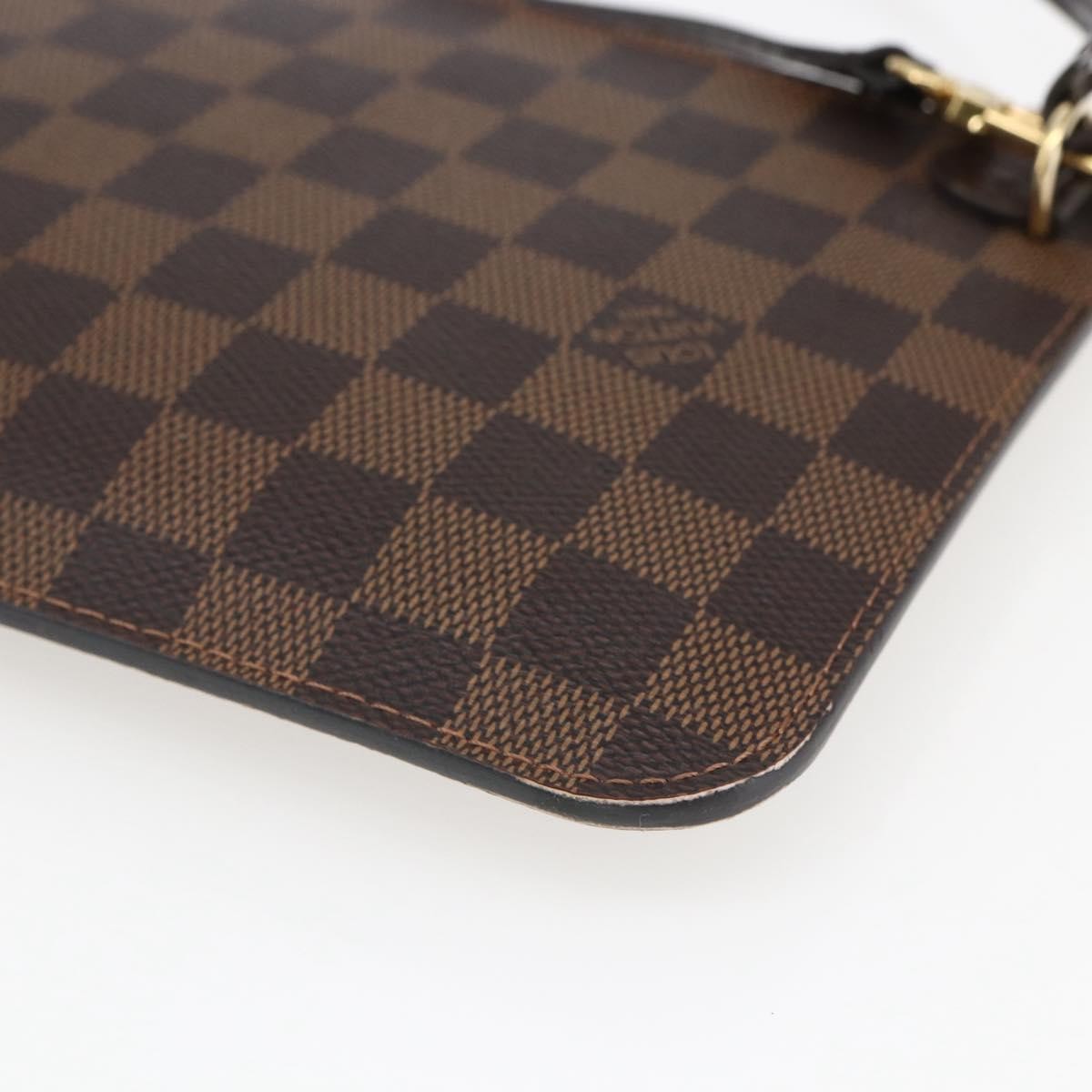 Louis Vuitton Neverfull Pochette Damier Brown Canvas Clutche & Pouche Bag